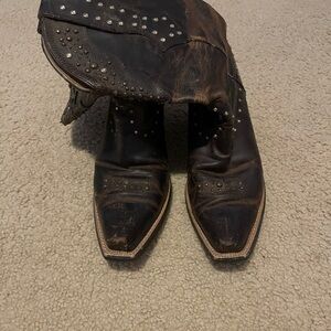 Ariat Women's Black and Brown Studded Cowboy Boots